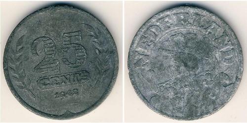 25 Cent Kingdom of the Netherlands (1815 - ) Zinc 