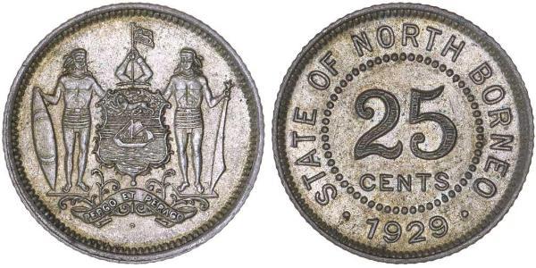 25 Cent Borneo Septentrional (1882-1963)  