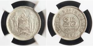 25 Cent Borneo del Nord (1882-1963)  