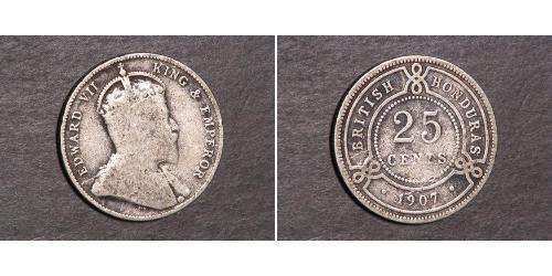 25 Cent British Honduras (1862-1981) 銀 乔治五世  (1865-1936)