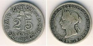 25 Cent Sri Lanka/Ceylon 銀 