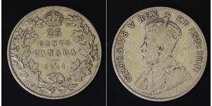 25 Cent 加拿大 銀 乔治五世  (1865-1936)