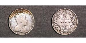 25 Cent 加拿大 銀 爱德华七世 (1841-1910)