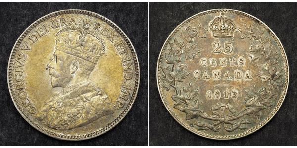 25 Cent 加拿大 銀 乔治五世  (1865-1936)