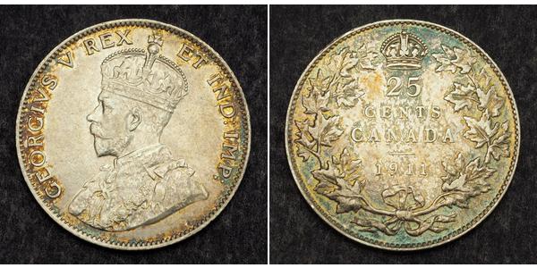 25 Cent 加拿大 銀 乔治五世  (1865-1936)