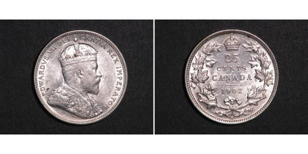 25 Cent 加拿大 銀 爱德华七世 (1841-1910)