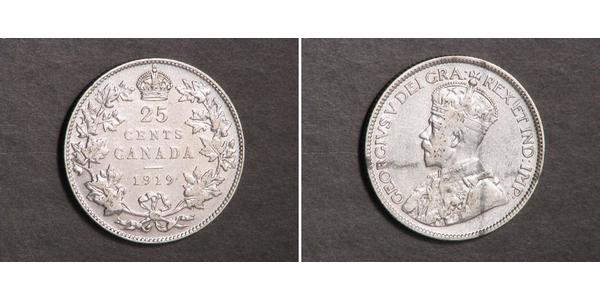 25 Cent 加拿大 銀 乔治五世  (1865-1936)