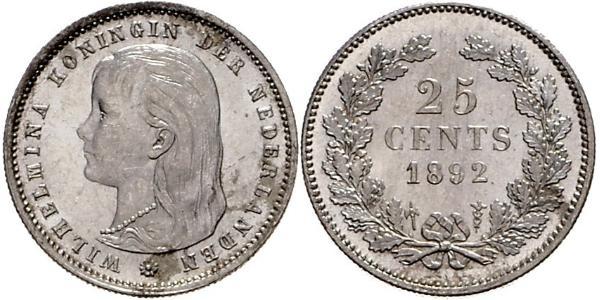 25 Cent 荷兰王国 銀 威廉明娜 (荷兰)