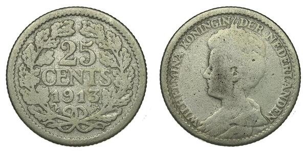25 Cent 荷兰王国 銀 威廉明娜 (荷兰)