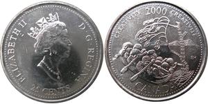 25 Cent 加拿大 镍 伊丽莎白二世 (1926-2022)
