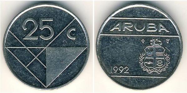 25 Cent Aruba 銅/镍 