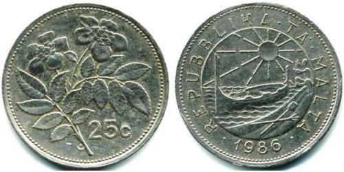 25 Cent Malta 銅/镍 