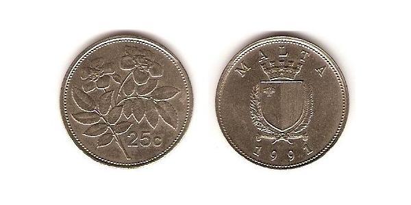 25 Cent Malta 銅/镍 