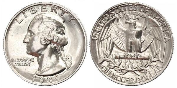 25 Cent / 1/4 Dollar USA (1776 - ) Copper/Silver George Washington