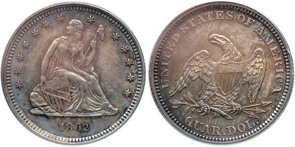 25 Cent / 1/4 Dollar USA (1776 - ) Copper/Silver 