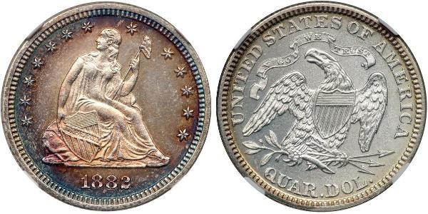25 Cent / 1/4 Dollar USA (1776 - ) Silver 