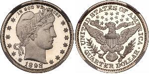 25 Cent / 1/4 Dollar 美利堅合眾國 (1776 - ) 銀/銅 