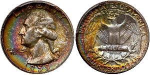25 Cent / 1/4 Dollar 美利堅合眾國 (1776 - ) 銀/銅 乔治·华盛顿