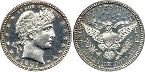 25 Cent / 1/4 Dollar 美利堅合眾國 (1776 - ) 銀/銅 
