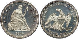 25 Cent / 1/4 Dollar 美利堅合眾國 (1776 - ) 銀/銅 