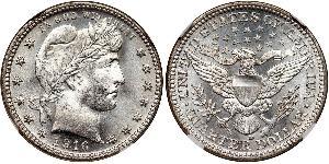 25 Cent / 1/4 Dollar 美利堅合眾國 (1776 - ) 銀/銅 
