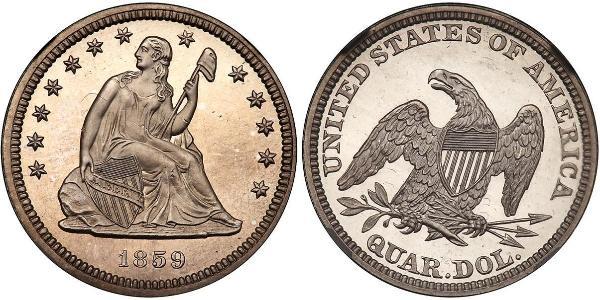 25 Cent / 1/4 Dollar 美利堅合眾國 (1776 - ) 銀/銅 