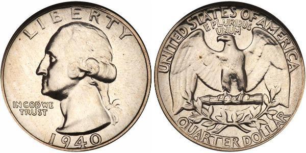 25 Cent / 1/4 Dollar 美利堅合眾國 (1776 - ) 銀/銅 乔治·华盛顿