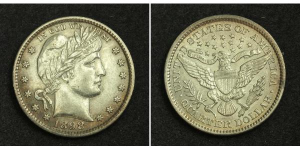 25 Cent / 1/4 Dollar 美利堅合眾國 (1776 - ) 銀/銅 