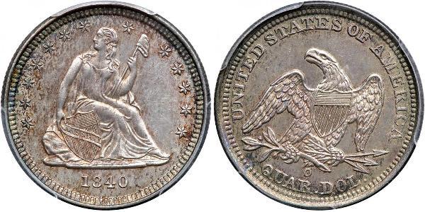 25 Cent / 1/4 Dollar 美利堅合眾國 (1776 - ) 銀/銅 