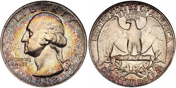 25 Cent / 1/4 Dollar 美利堅合眾國 (1776 - ) 銀/銅 乔治·华盛顿