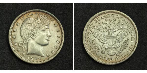 25 Cent / 1/4 Dollar 美利堅合眾國 (1776 - ) 銀/銅 