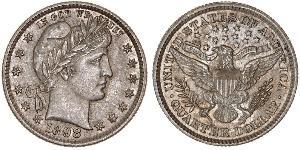 25 Cent / 1/4 Dólar Estados Unidos de América (1776 - ) Cobre/Plata 