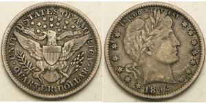 25 Cent / 1/4 Dólar Estados Unidos de América (1776 - ) Cobre/Plata 