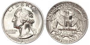 25 Cent / 1/4 Dólar Estados Unidos de América (1776 - ) Cobre/Plata George Washington