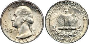 25 Cent / 1/4 Dólar Estados Unidos de América (1776 - ) Cobre/Plata George Washington