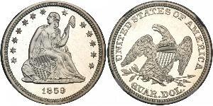 25 Cent / 1/4 Dólar Estados Unidos de América (1776 - ) Cobre/Plata 