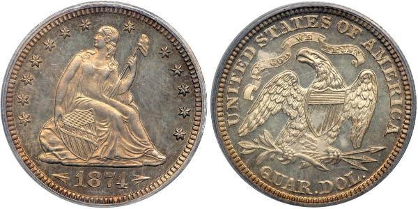 25 Cent / 1/4 Dólar Estados Unidos de América (1776 - ) Cobre/Plata 