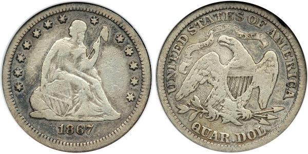 25 Cent / 1/4 Dólar Estados Unidos de América (1776 - ) Plata 