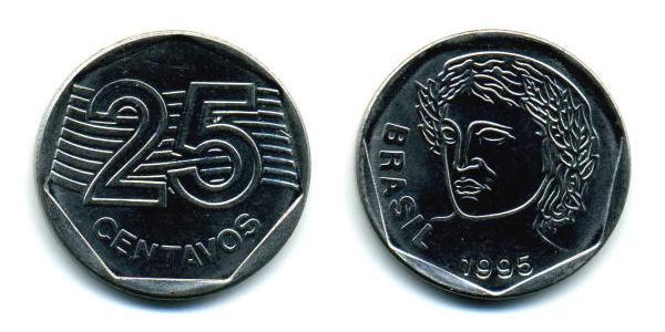 25 Centavo Brasile Acciaio/Nichel 