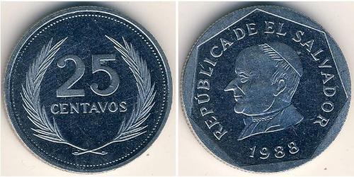 25 Centavo El Salvador Acciaio inossidabile 