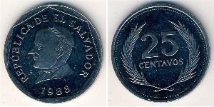 25 Centavo El Salvador Acero inoxidable 