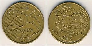 25 Centavo Brésil Acier/Laiton 