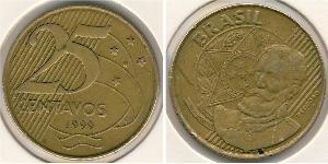 25 Centavo Brésil Acier/Laiton 