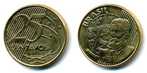 25 Centavo Brésil Acier/Laiton 