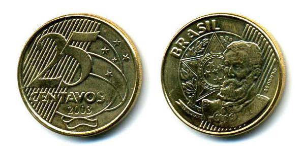 25 Centavo Brésil Acier/Laiton 