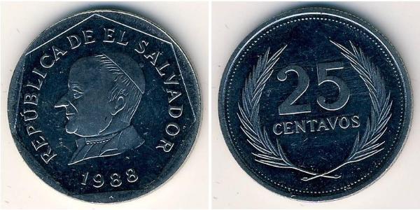 25 Centavo Salvador Acier inoxydable 