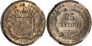 25 Centavo Costa Rica Argent 