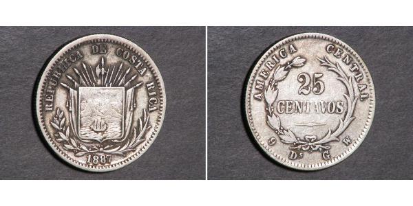 25 Centavo Costa Rica Argent 