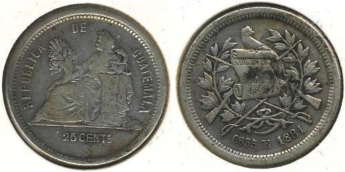 25 Centavo Guatemala Argent 