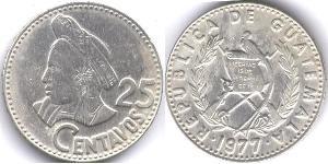 25 Centavo Guatemala (1838 - ) Argent 